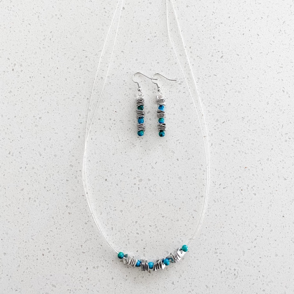 Turquoise Neckless and Earring Set